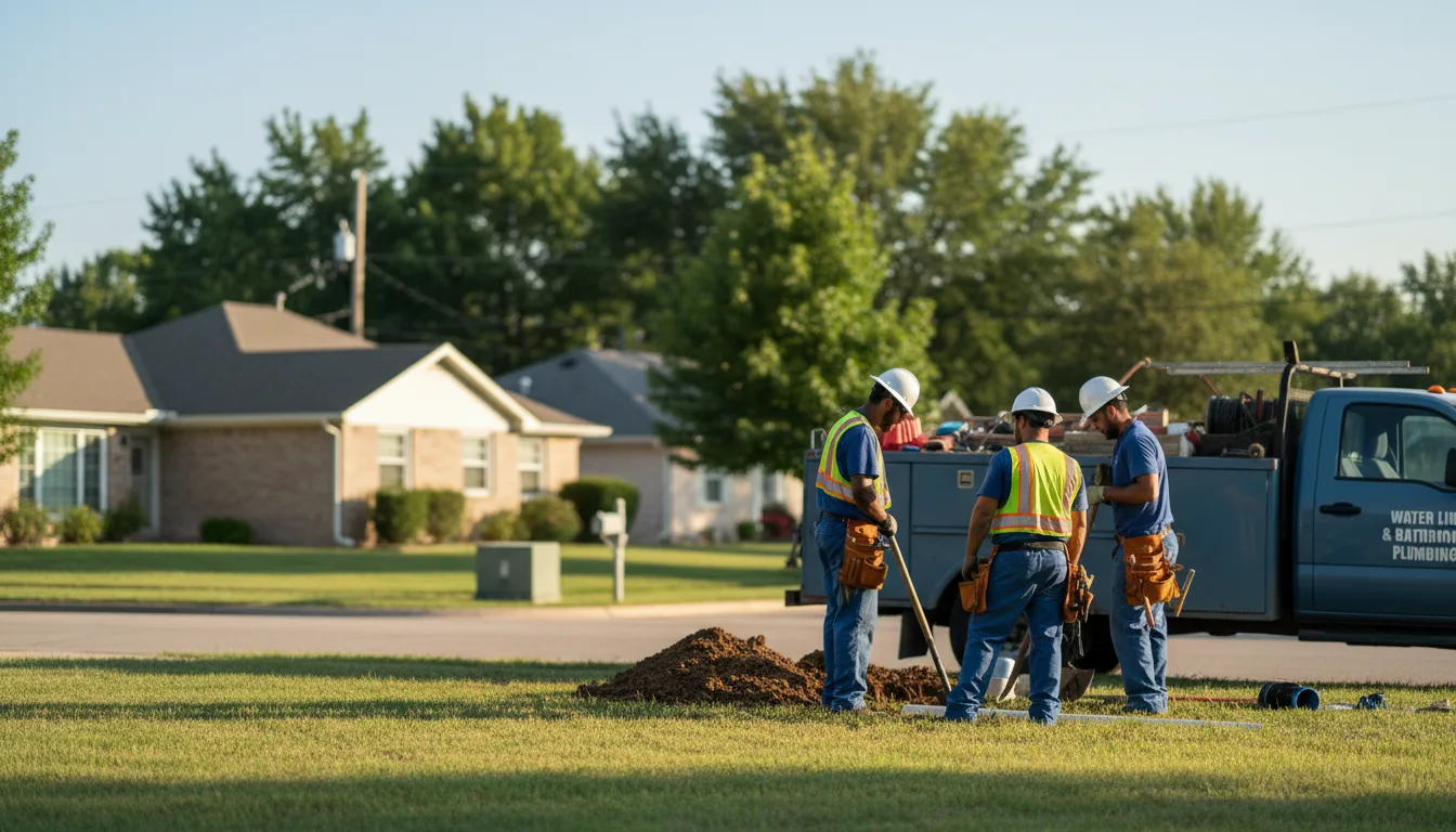 Residential water line and bathroom plumbing service in Revere, MO
